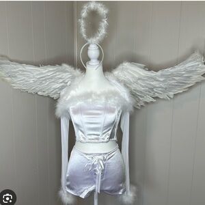 New Halloween Angel Costume Set Dolls Kill Sent From Heaven small white